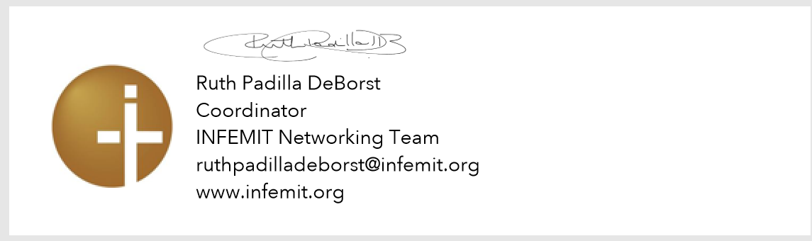 Ruth Padilla DeBorst business card information